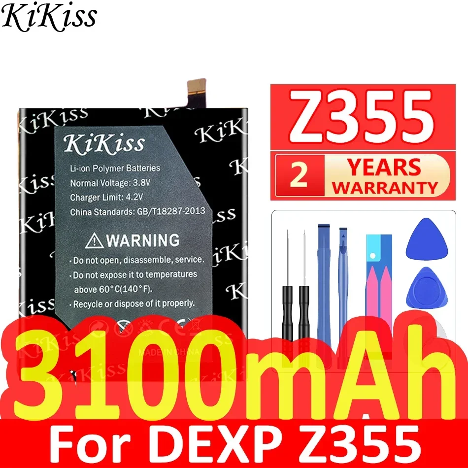 

3100mAh KiKiss Powerful Battery Z 355 For DEXP Z355 Mobile Phone Batteries