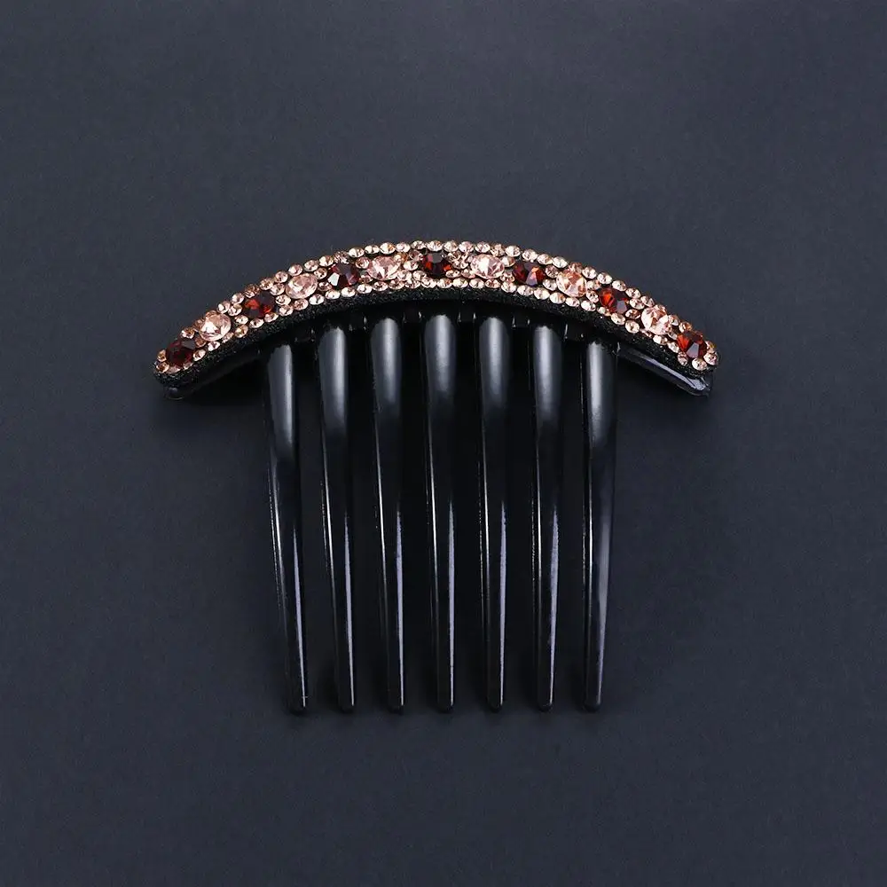 غريس مزاجه النساء كل مباراة الملونة إكسسوارات الشعر حجر الراين مشط الشعر سبعة الأسنان مشط الكورية نمط أغطية الرأس #2