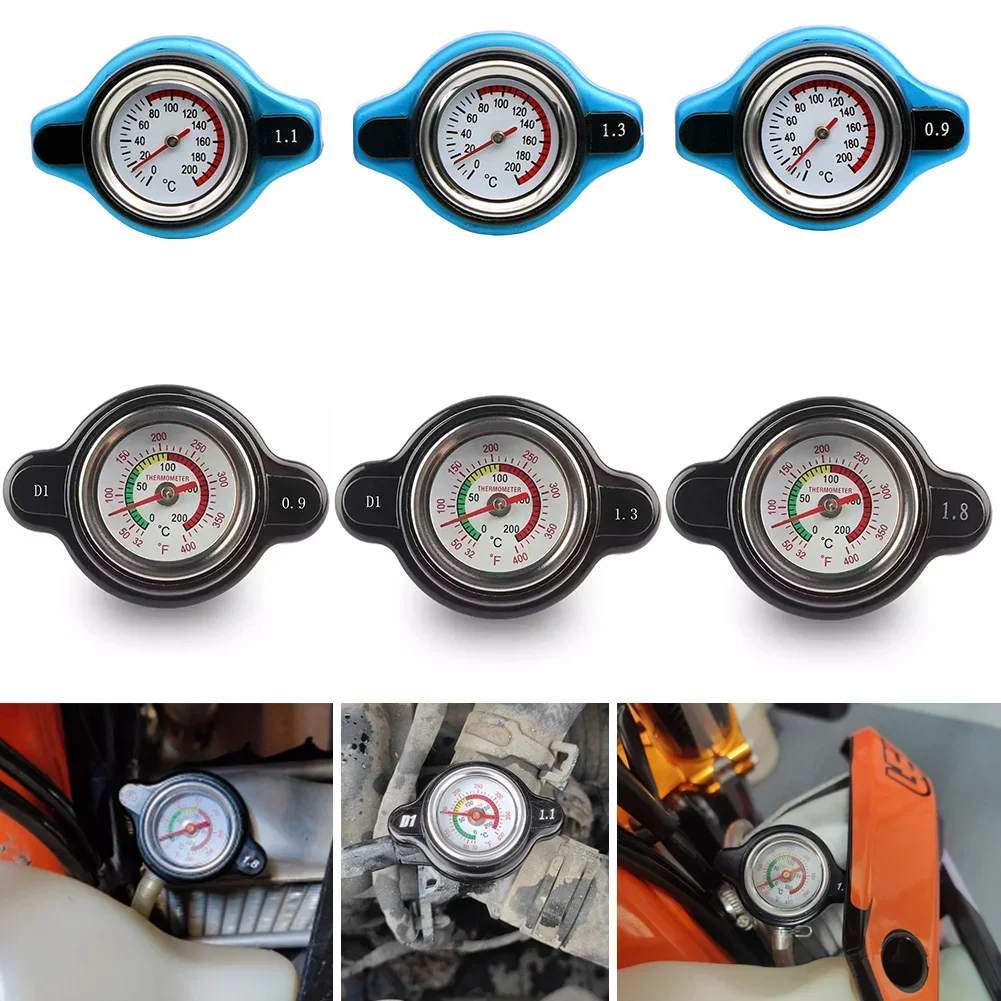 Car Thermostatic Gauge Radiator Cap Tank Cover Temperature Water Gauge With Utility Safe 0.9 Bar/1.1 Bar/1.3 Bar/1.8 Bar