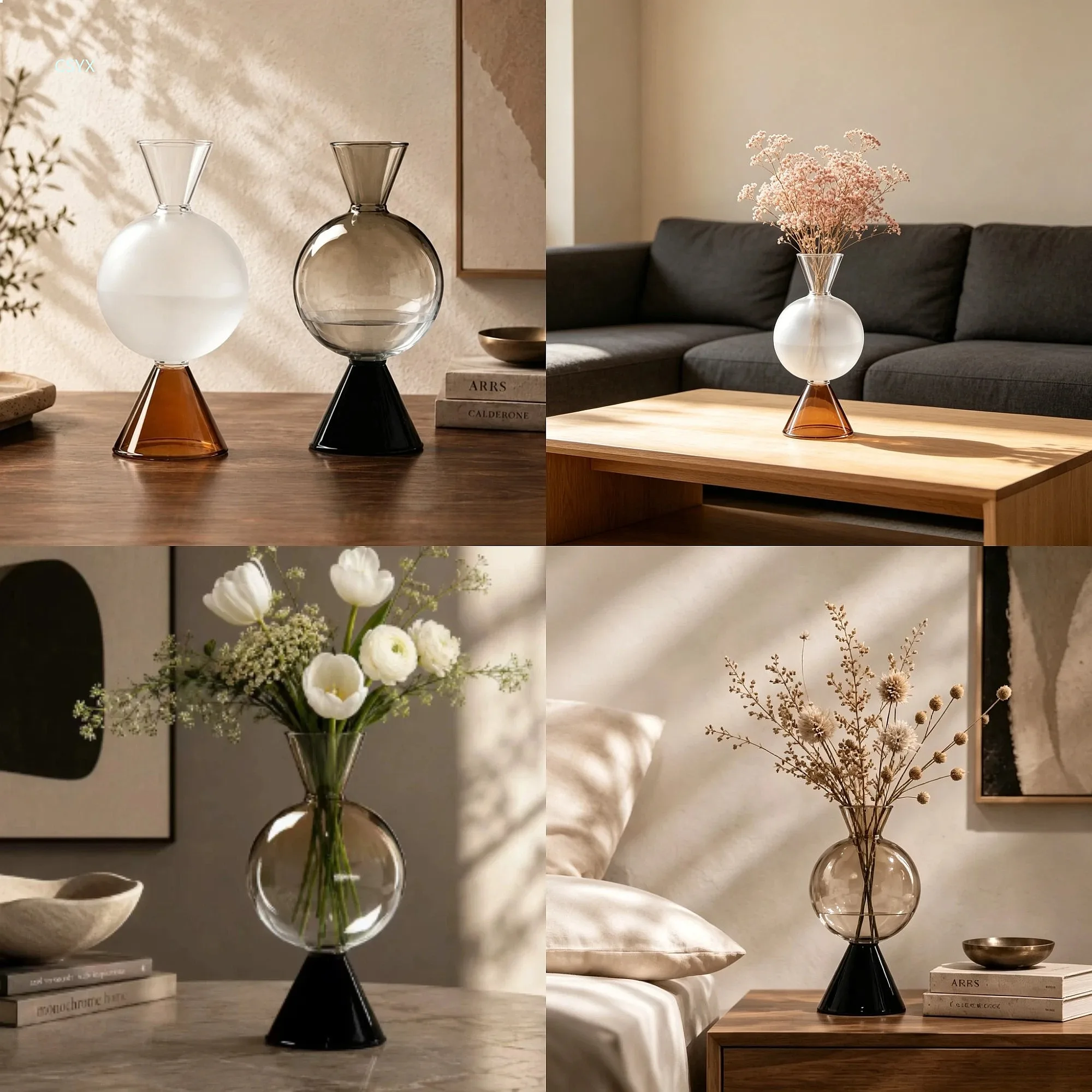 Modern Colorful Geometric Glass Vase Hydroponics Flowers Vase Reed Diffuser Aromatherapy Bottle Home Room Aesthetic Decor