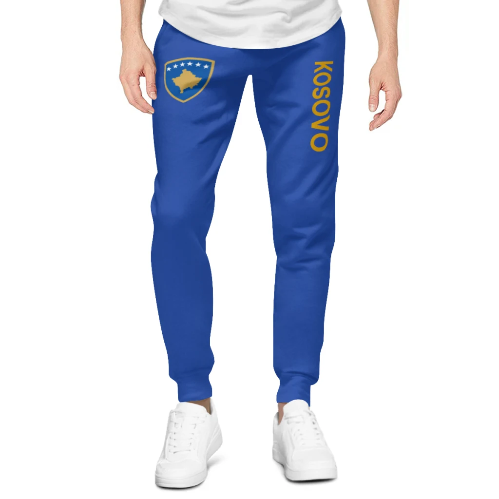 Mens Sweatpants Kosovo Flag Pants with Pockets Joggers Soccer Football Multifunction Sports Sweat With Drawstring