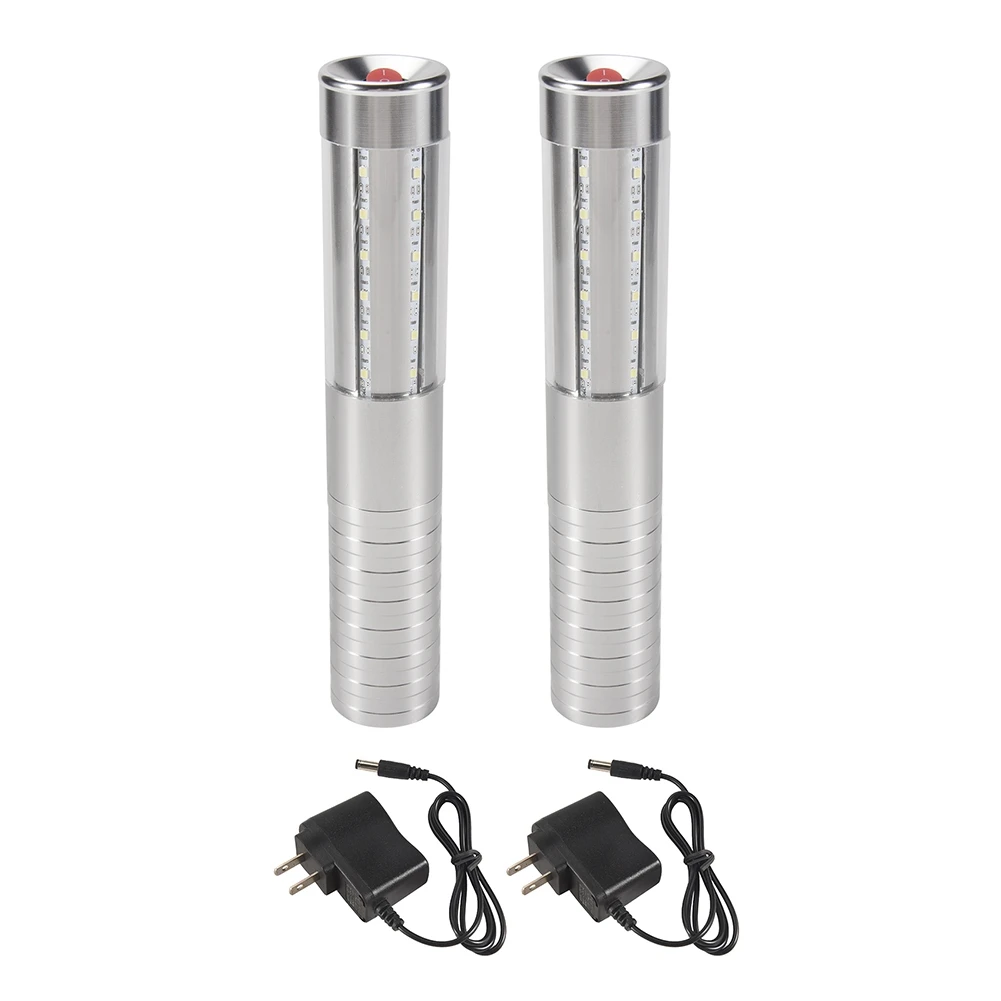 DT81 2 Pieces RGB LED Strobe Light Bottle Service Sparklers Stick Reusable Champagne Bottle Handheld for Club Stage US Plug