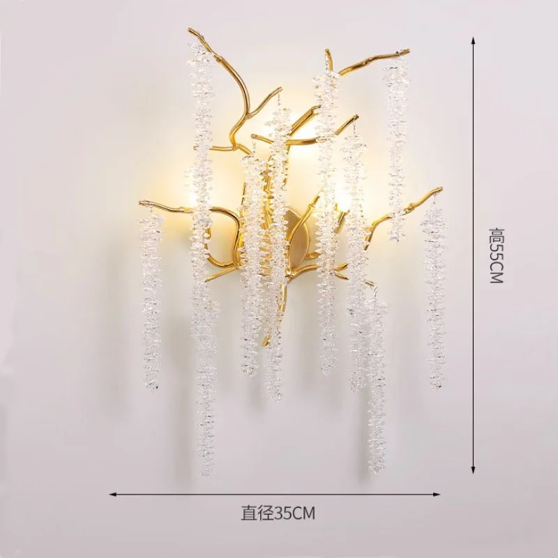 Lustre goutte d'eau de luxe léger, lampe en cristal de hall