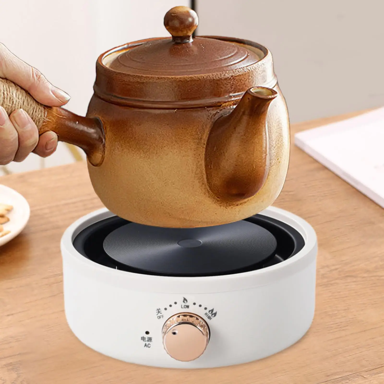 Stufa elettrica da appoggio Riscaldatore per caffè in ceramica portatile Mini piastra riscaldante per sala da tè Uffici per auto all'aperto Salotti da tè Spina americana