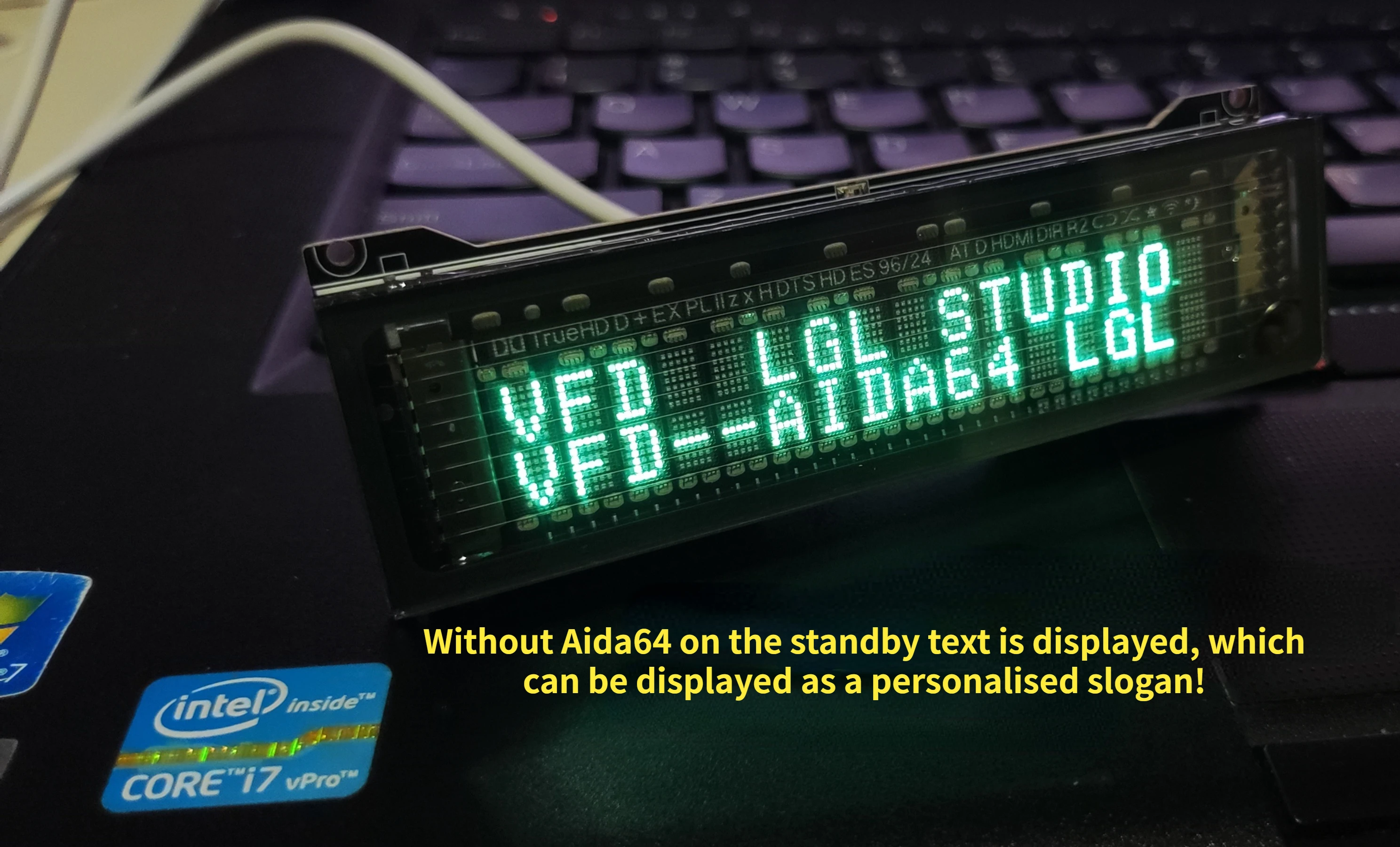 USB2VFD AIDA64ケースディスプレイvfdディスプレイAIDA64サブ画面デスクトップケースサブ画面