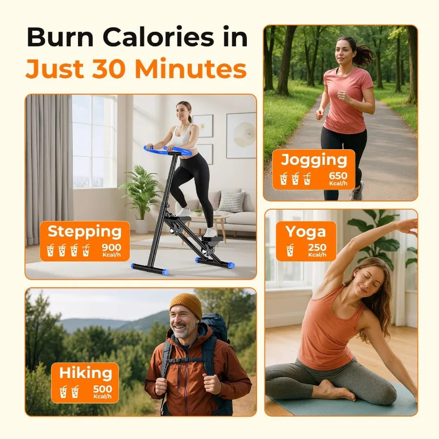 ماكينة تمرين متسلق عموديًا للمنزل مع إطار مثلث ثابت وشاشة LCD ناعمة وهادئة لكامل الجسم #6