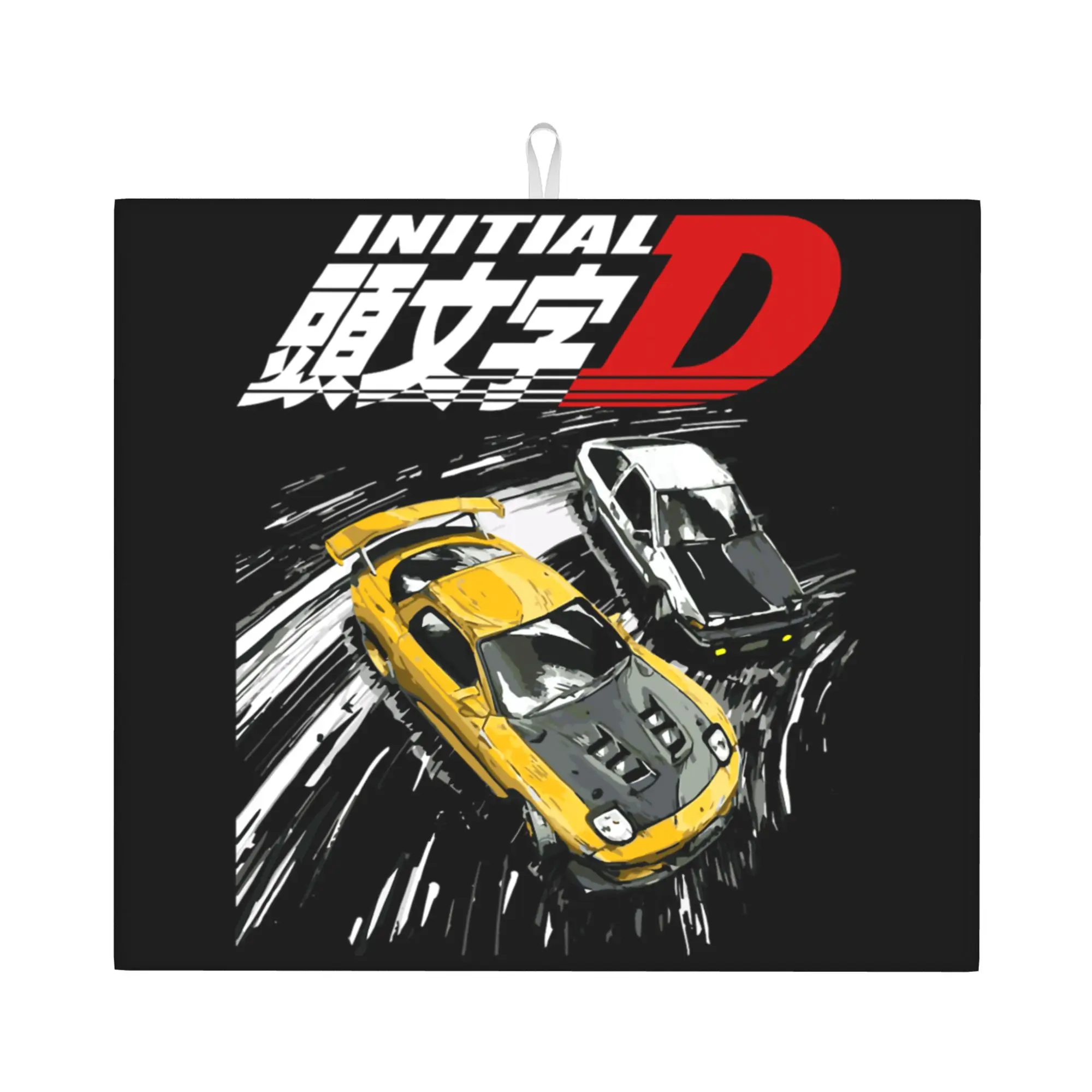 Initial D Mountain Drift Racing Non‑Slip Waterproof Absorbent Barware Tableware Oil Proof Reusable Drying Mat For Kitchen