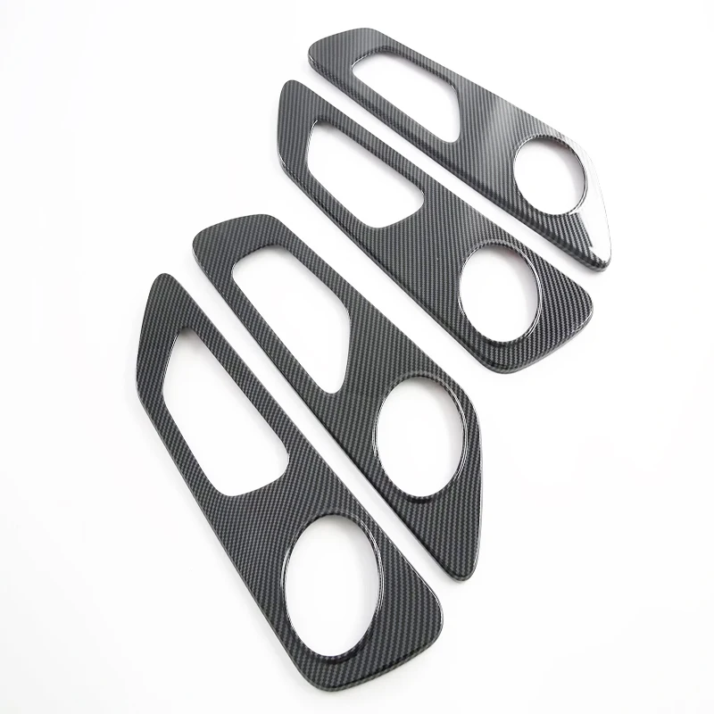 For Chery Omoda 5 C5 FX 2022-2024 ABS CarbonFiber Interior Inner Door Bowl Insert Cover Trim Door Bowl Decoration Stickercutylin