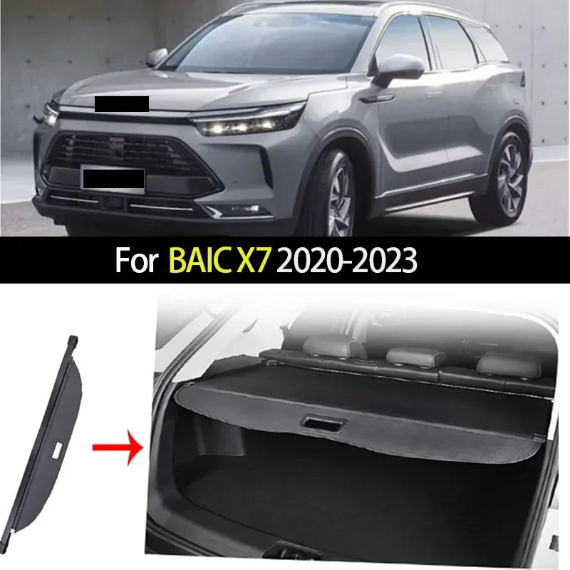 Car Trunk Cargo Cover for BAIC X7 2020-2023 Luggage Storage Security Waterproof Shield Privacy Curtain Partition Mat Accessories