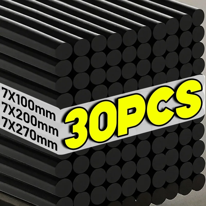 30/10pcs Black Hot Melt Glue Sticks Strong Adhesive Glue Stick Melt Adhesive for Car Body Dent Paintless Removal Repair Strips