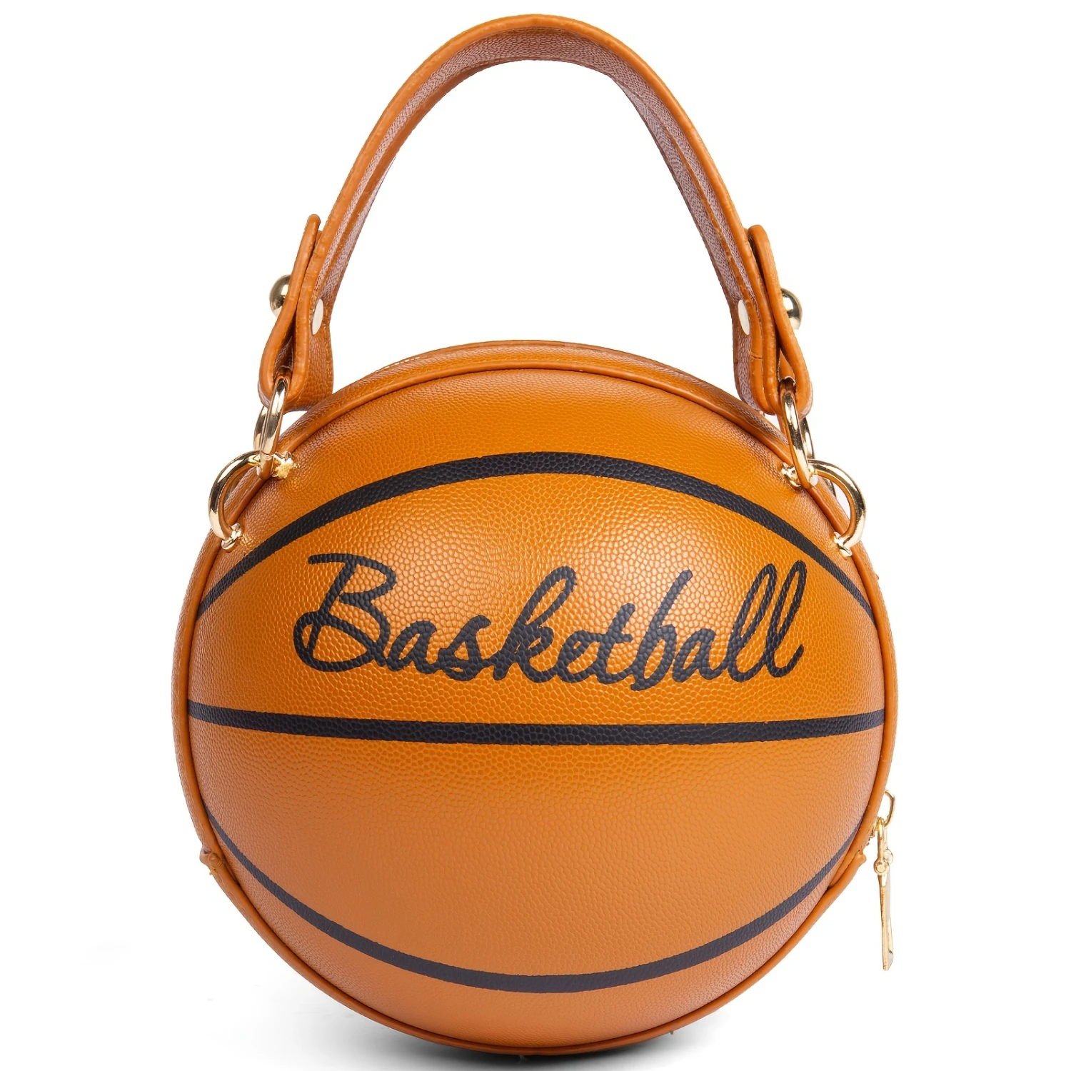 Fashion-Forward Basketball-Shaped Y2K Chain Bag - Retro-Trendy Crossbody & Shoulder Purse with Durable PU Leather, Chic Top Hand