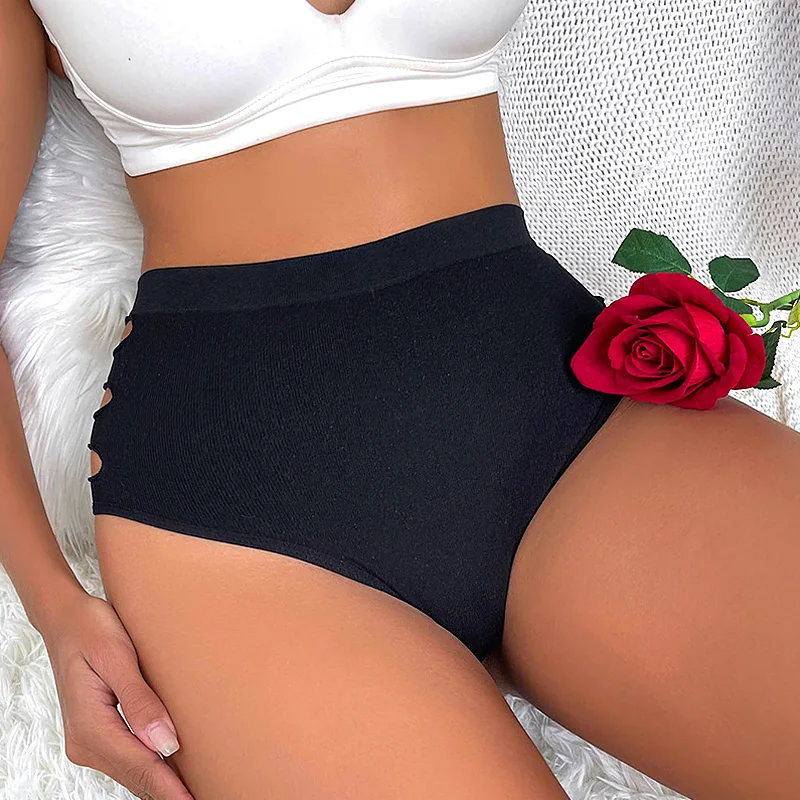 

Women Breathable Underwear Slimming Lingerie Seamless Solid Briefs High Waist Panties Hollow Out Elastic Sexy