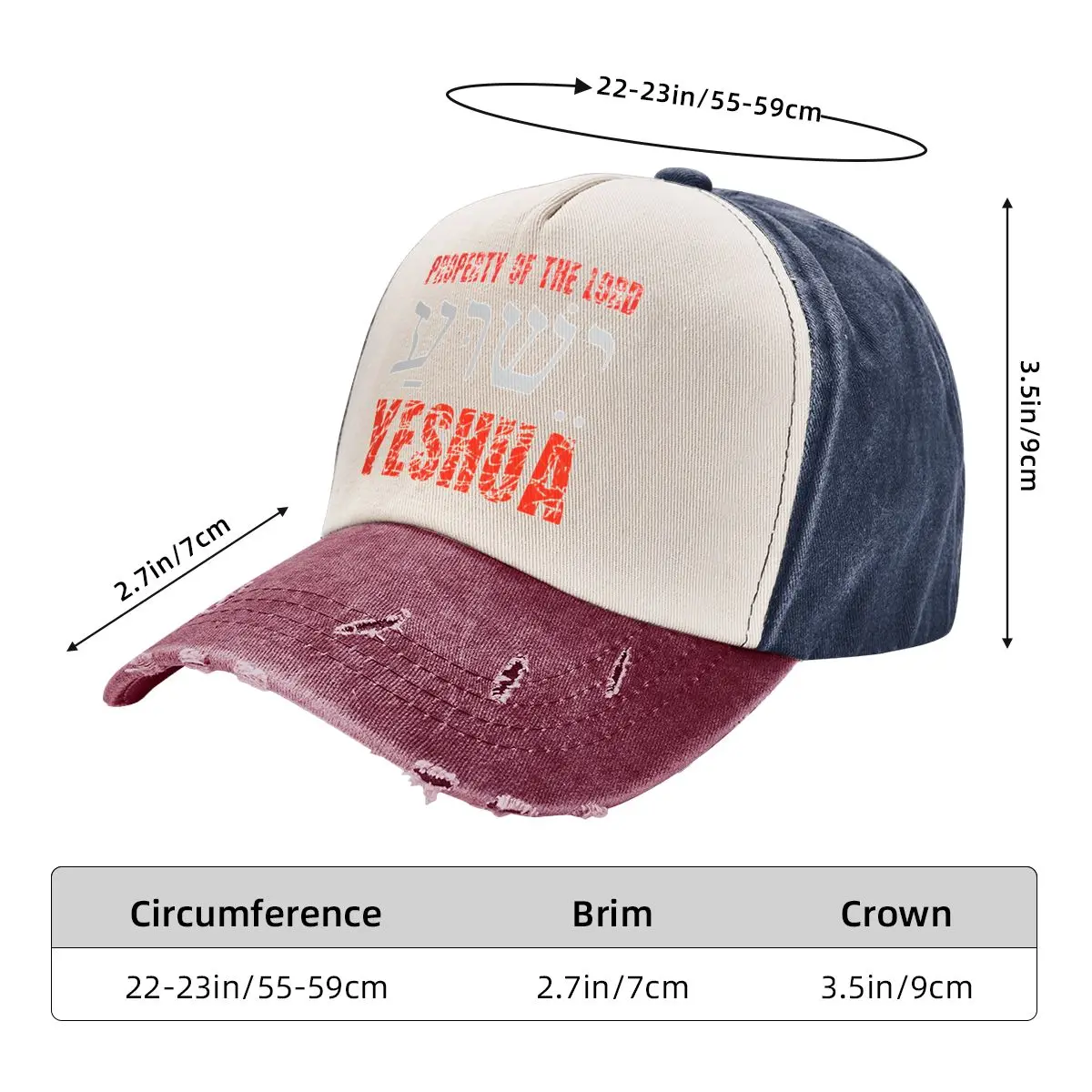 Vintage Yeshua Jesus Christ czapka z daszkiem czapka z daszkiem w stylu unisex w trudnej sytuacji Denim czapka typu snapback hebrajski odkryty