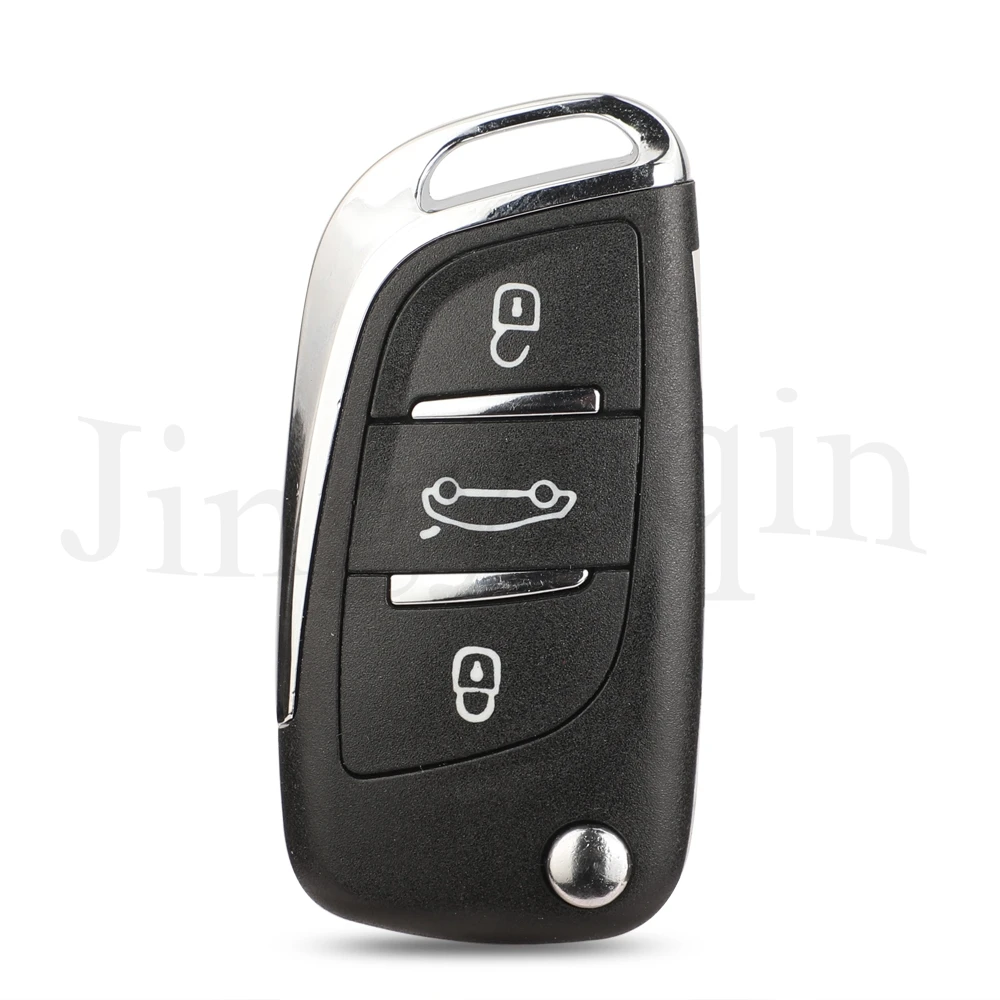 jingyuqin 3 BTN Flip Folding Smart Remote Car Key Shell Fob For Peugeot 508 For Citroen C3 C4 C4L DS4 With VA2 HU83 Blade