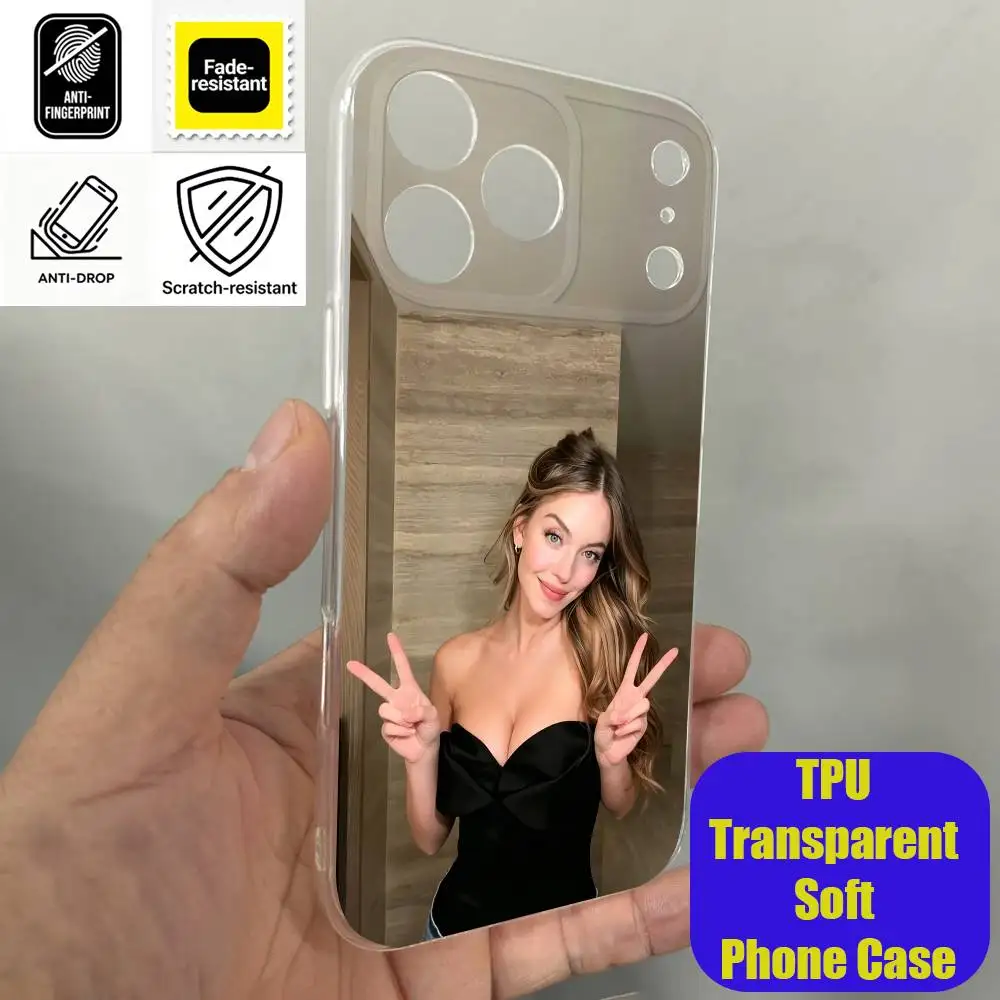 

For iPhone 12,16,11,13,15,17,14,Air,Mini,Plus,Pro,Max,E Clear Silicone Cover Actress S-Sydney S-Sweeney Phone Case