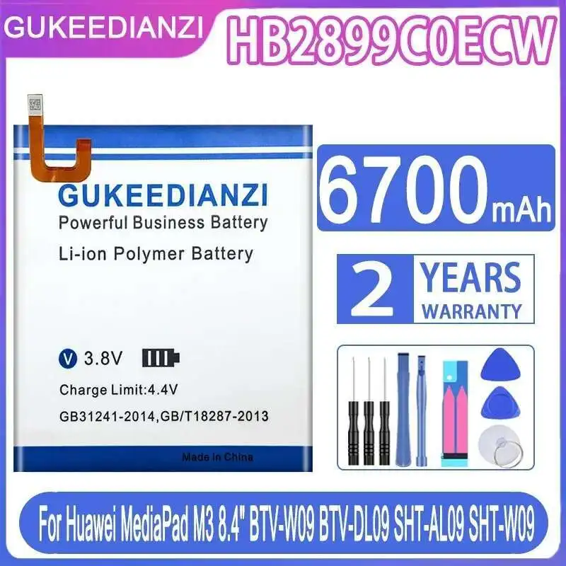 

For Huawei Mediapad M3 8.4" Btv-W09 Btv-DL09 Sht-AL09 Sht-W09 HB2899C0ECW High Quality Metal Version Safe 6700Mah Tablet Battery