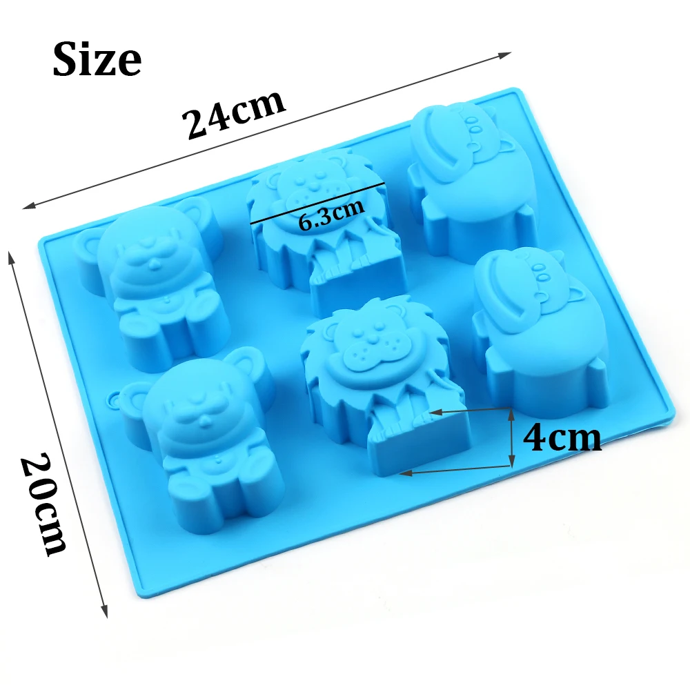 Jelly Pudding Dessert Mousse Baking Mould Handmade Lion Cow Silicone Mold Cake Tool