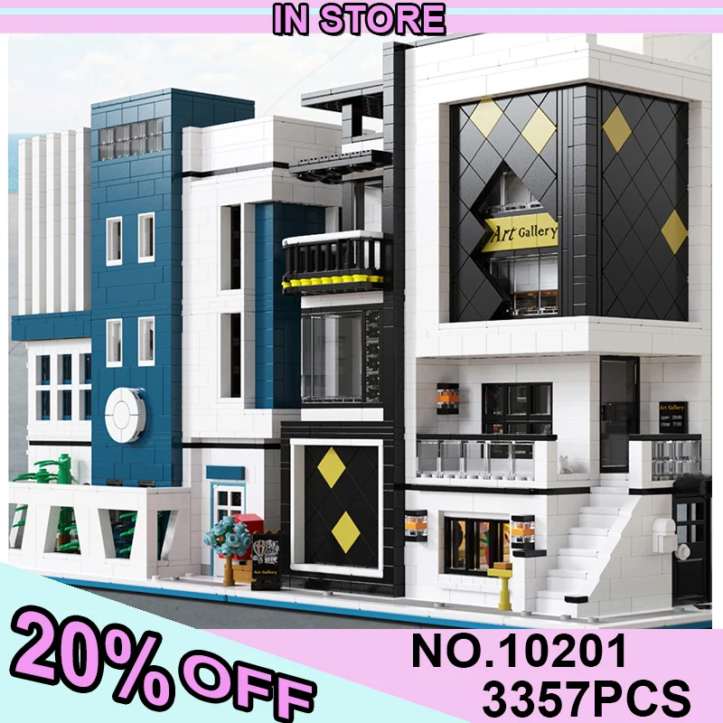 

Novatown Art Gallery Showcase Model Building Blocks MOC 10201 Creative City Modular Architecture Bricks Toy Gift Kids Boys Girls