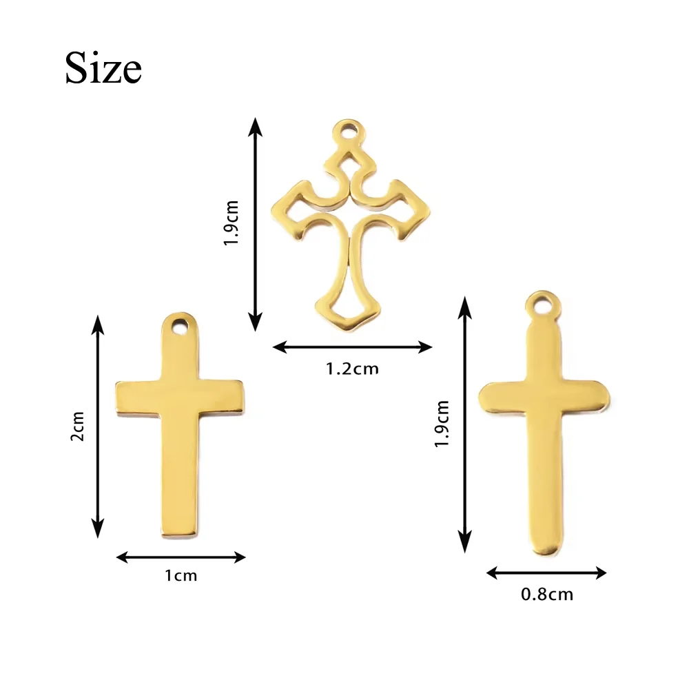 20 Stück/Set Edelstahl-Kreuzanhänger für Schmuckherstellung Christliche Kreuz-Schmuckherstellung Anhänger Verbindungselemente Zubehör – Detail 2