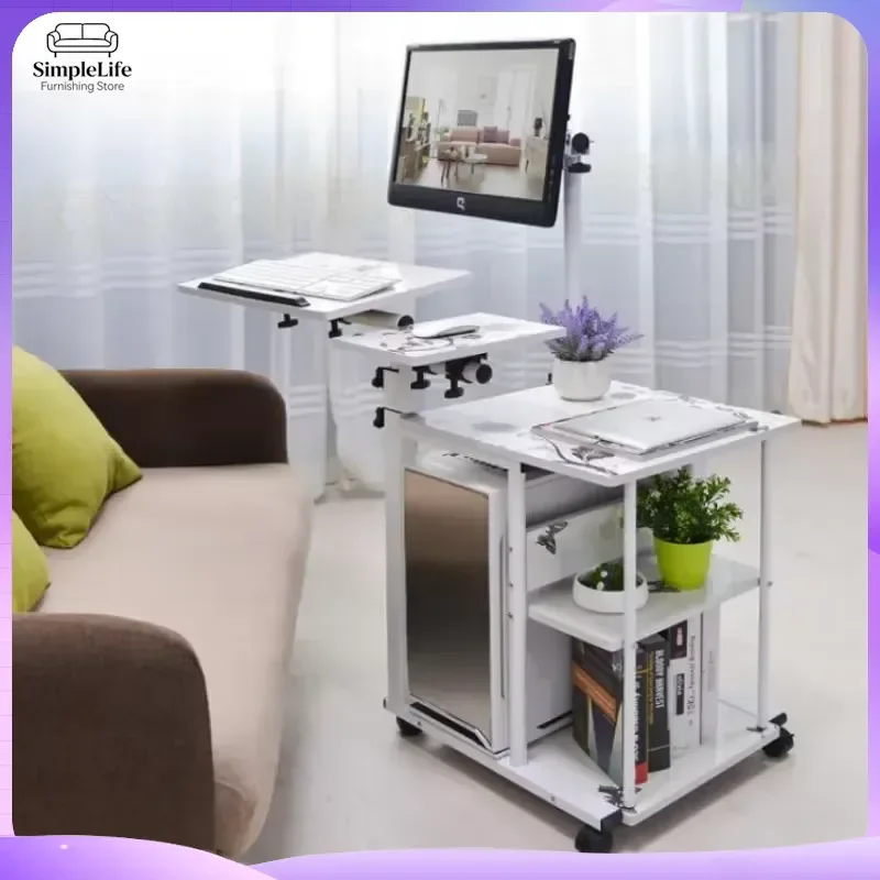 Simple Adjustable Laptop Desk for Bed Side Computer Desk with Stand Lazy PC Desk Home Office Desktop Table Rotating Movable