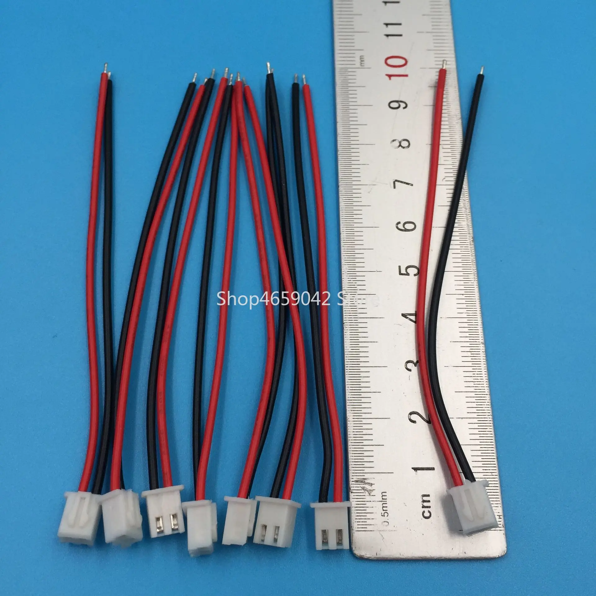 50PCS XH 2.54 JST Connector Plug Wire Cable 10cm Long 26AWG 2P Single End