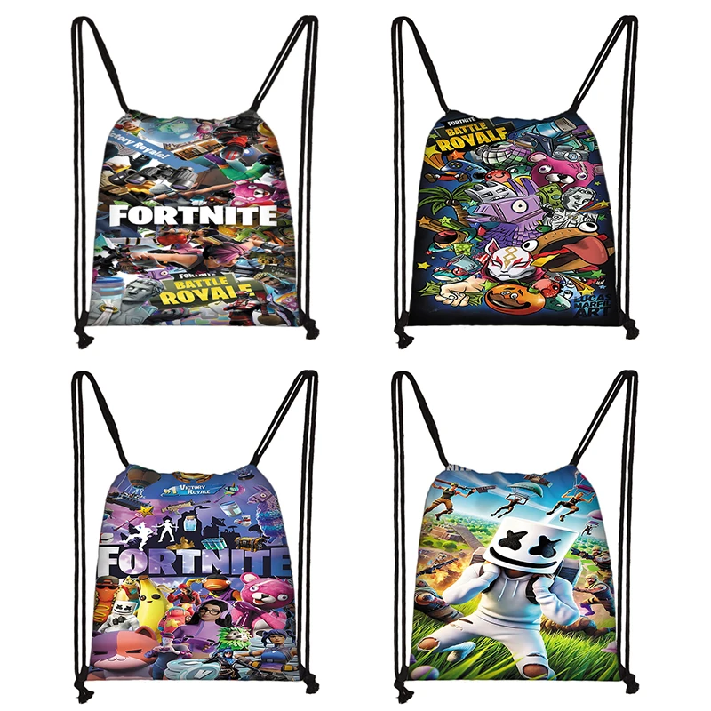 Child Printed Drawstring for Shopping Bag Men Hot Game Design-F-FortniteS Women Football Sports Gym Storage Yoga Backpack
