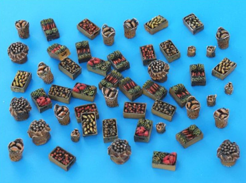 1/72 Scale Die-Cast Resin Model Assembled Kit Food Supplies Accessories Set Unassembled and Unpainted