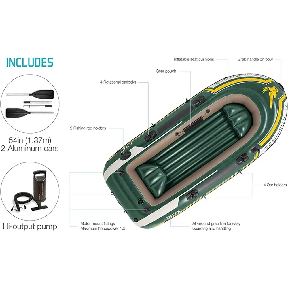 Seahawk Opblaasbare Bootserie: Inclusief Luxe Aluminium Roeispanen En High-Output Pomp-Supersterk