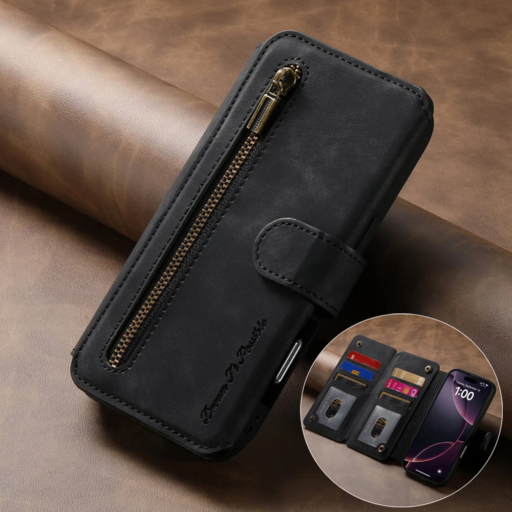 

Флип-чехол Edge60 Pro 5G для Motorola Edge 60 Fusion RFID-кожаный кошелек на молнии Funda Moto Edge 60 Stylus 50 Neo S50 60s Cover
