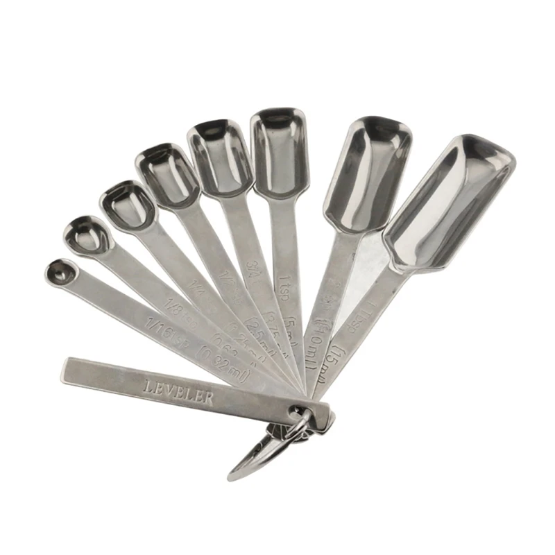 Measuring Spoons With Bonus Leveler,Stainless Steel Metal,For Measuring Dry And Liquid Ingredients Cooking & Baking