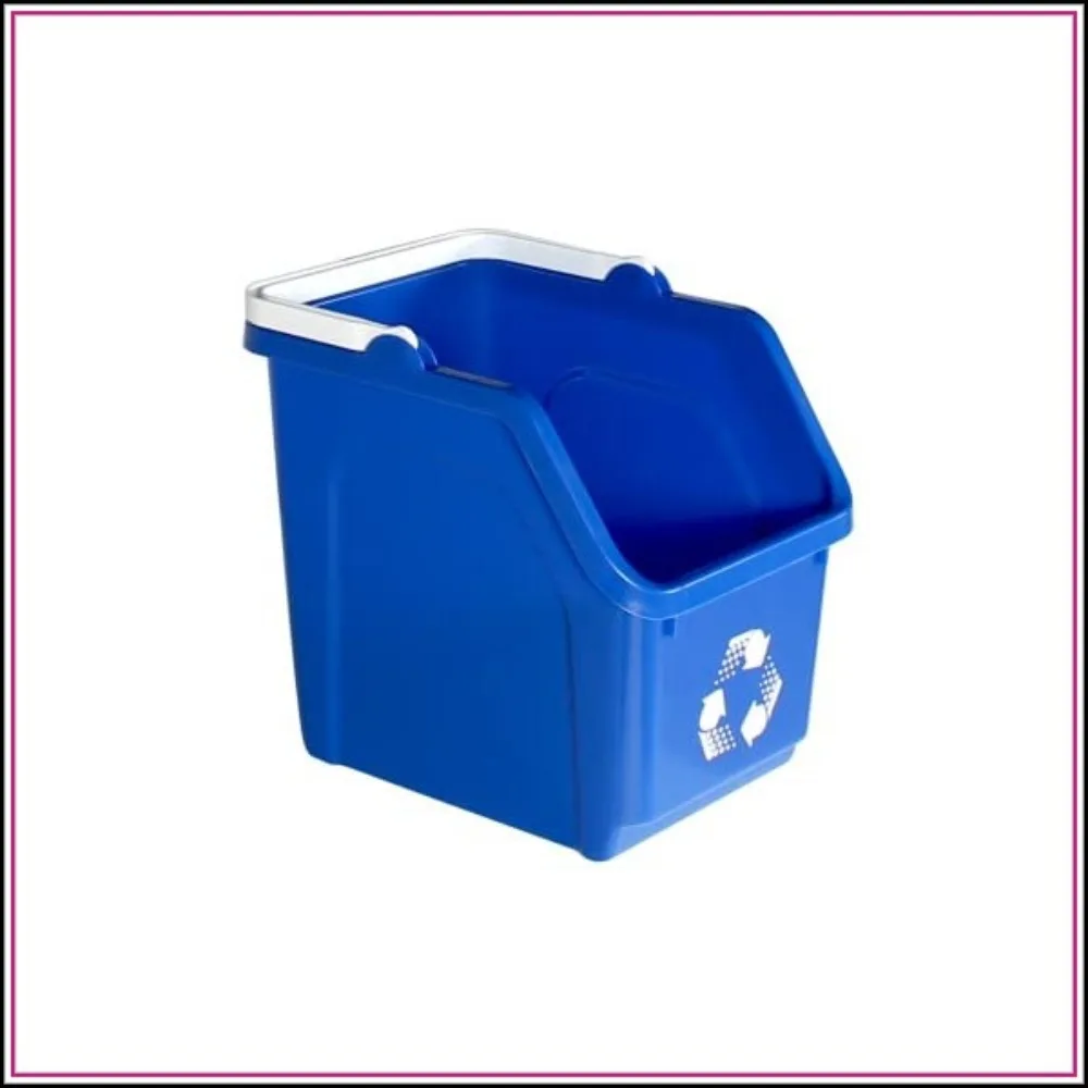 6Gal Stackable Recycle Bin Kitchen w/ Handle Blue