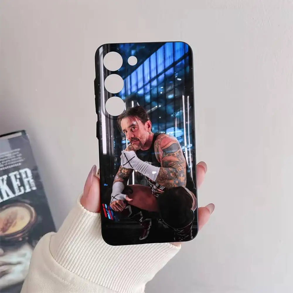 WWE CM P-Punk Capa de telefone para Samsung Galaxy A73,72,51,53,52,71,22,5G,Note,J7,8,9 Capa preta macia