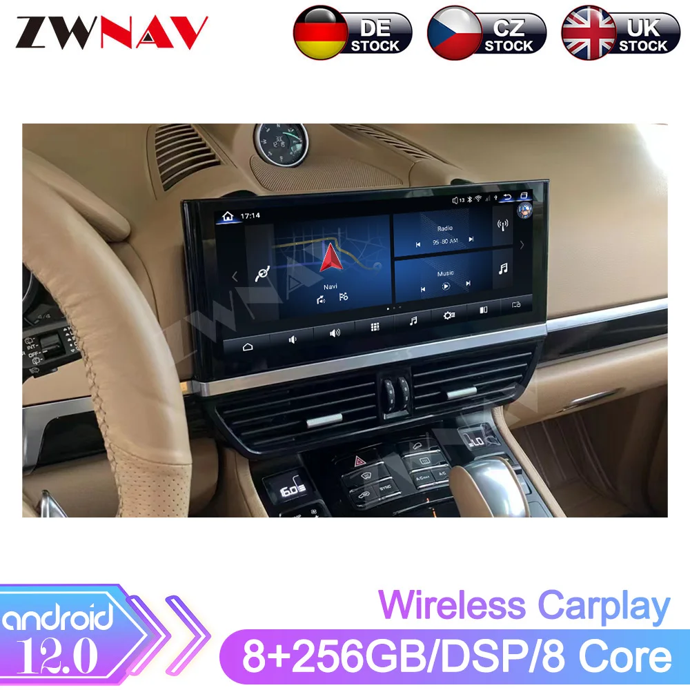 12.3'' Car Multimedia Player For Porsche Cayenne 2010-2016 Wireless Carplay HD Touch Screen GPS Navigation Car Video BT Player