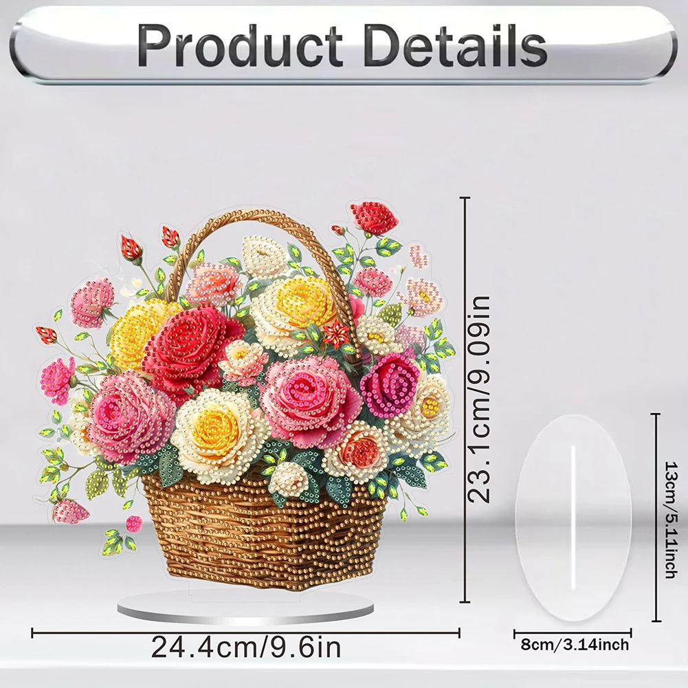 

Acrylic Special Shaped Colorful Pattern Table Top Diamond Painting Ornament Kits Diamond Painting Desktop Ornaments Kit for Home