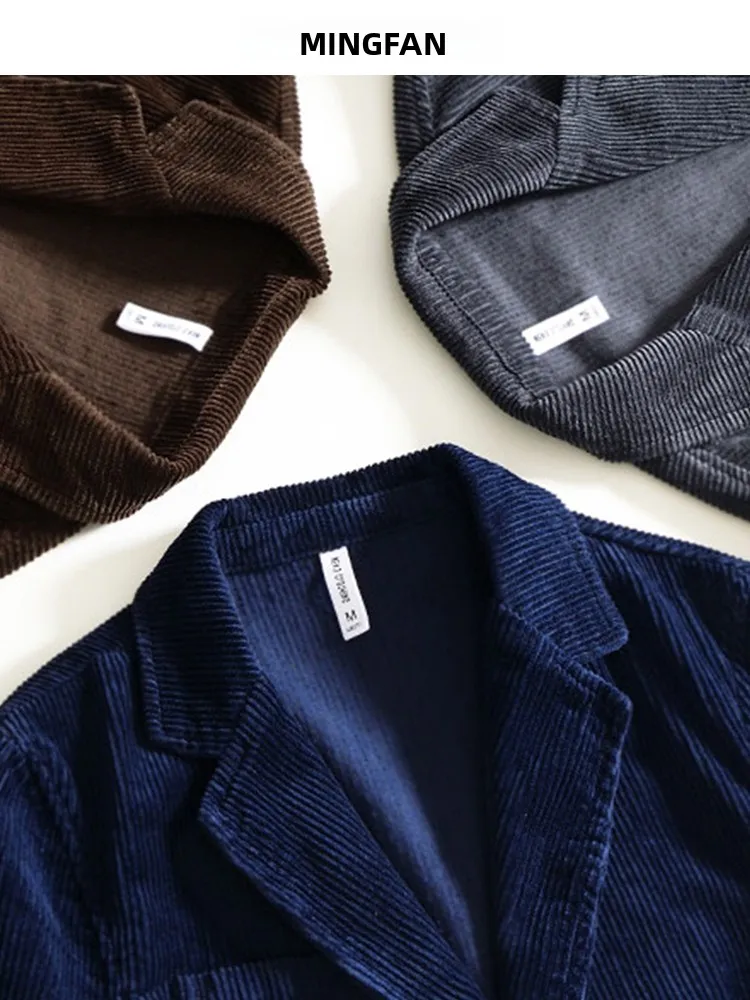 

Вельветовый Jaet, мужской повседневный цветной свободный длинный костюм, модное осенне-зимнее новое поступление, молодежный костюм (20) West, топ