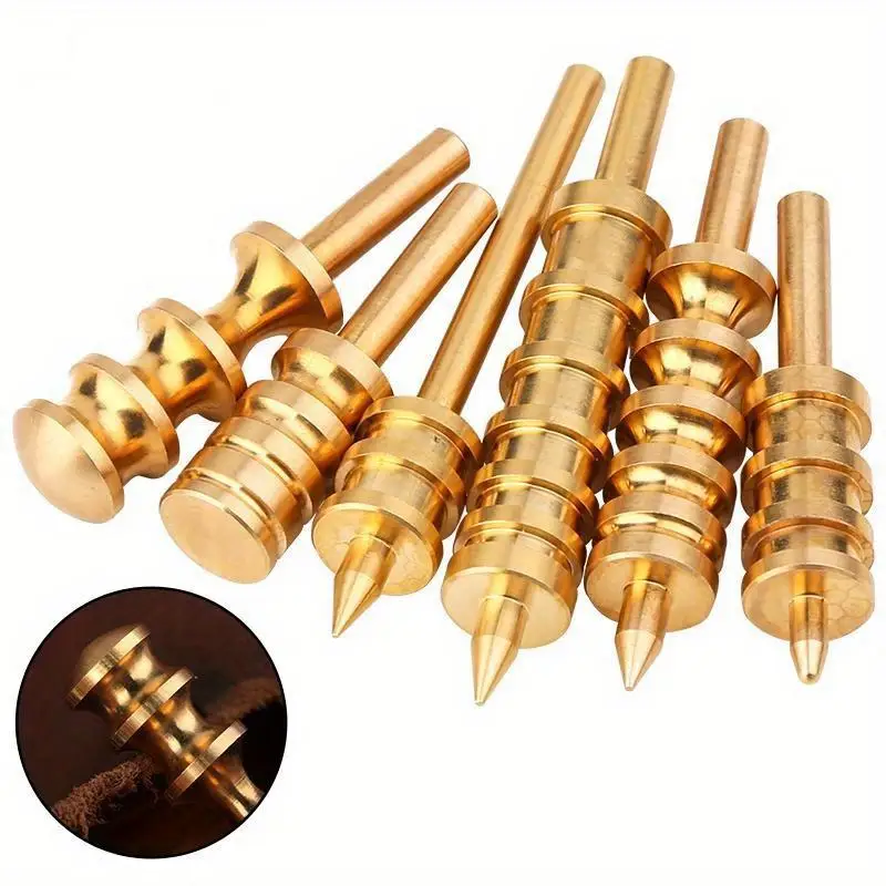 1Pc Leather Burnisher Pointed Flat Tip Brass Slicker Tool for Leather Crafting Edge Finishing