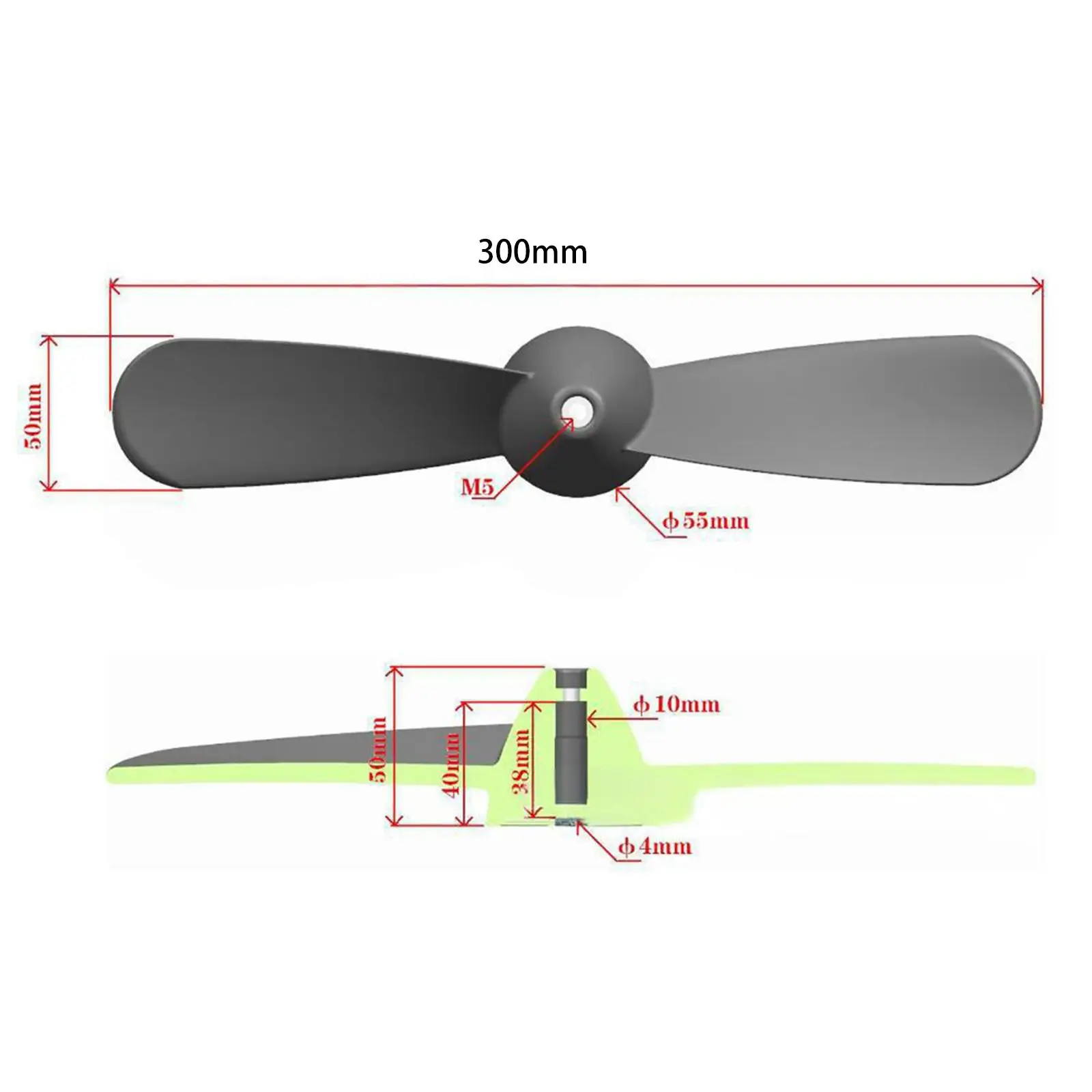 مروحة كاياك بقطر 30 سم عالمية لأنظمة محرك الدواسة مقاومة للاهتراء #6