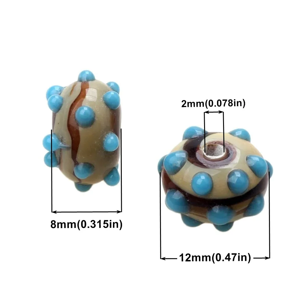Wood Grain 2PCS/LOT Nature Style Handmade Lampwork Glass Beads For Jewelry Making Accessories DIY Charm Earring Bracelets