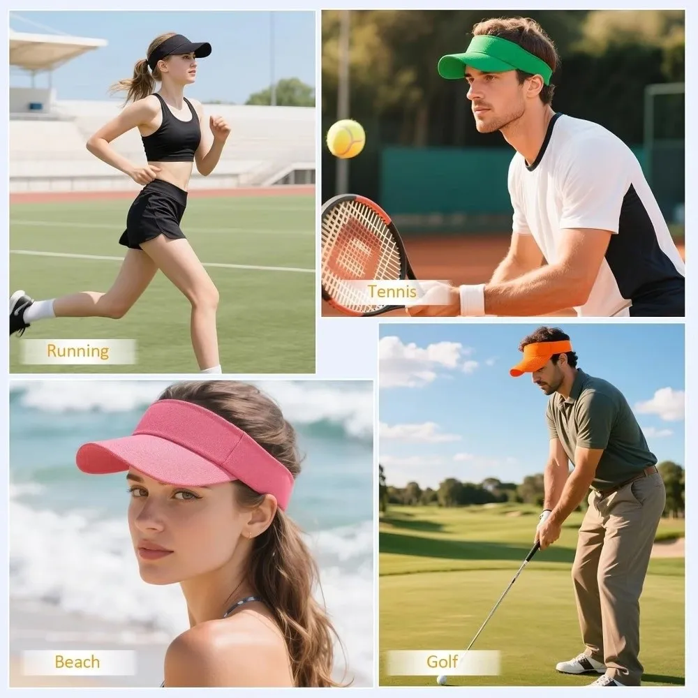 Cotton Outdoor Sports Hat Quick-Dry Lightweight Sun Visor Hat Structured Brim UV Protection Summer Sun Hat
