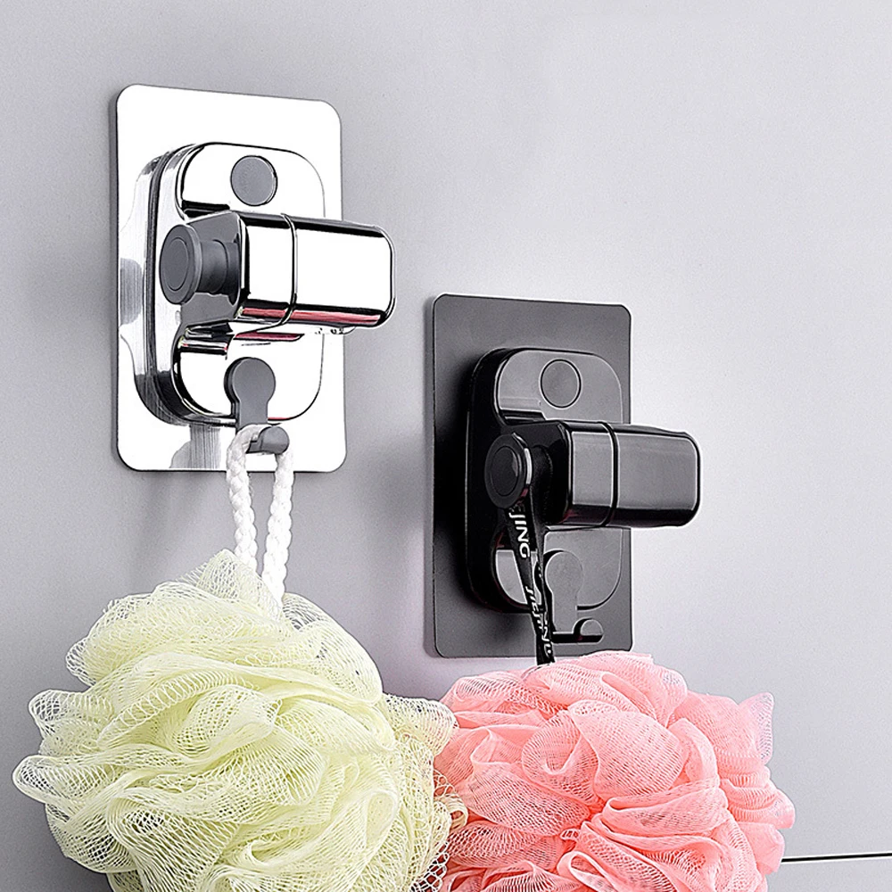 

VILOYI Universal Shower Head Holder Adjustable Strong Adhesive ABS Shower Brackets with Hooks Wall Mount Waterproof Shower Base