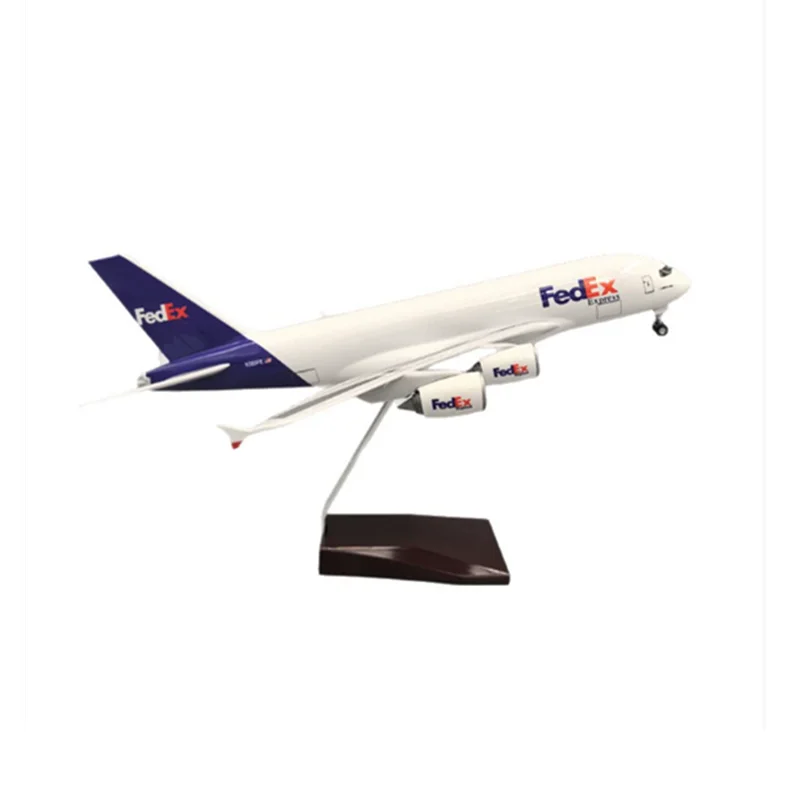 36/47 سنتيمتر 1/200 مقياس A380 فيديكس البضائع الطائرات الخطوط الجوية دييكاست طائرة مع عجلة الهبوط الطيران جمع العرض #2
