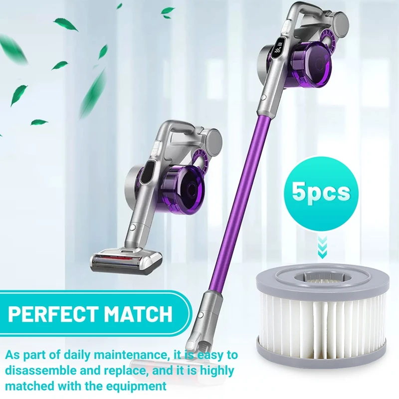 5 قطعة فلتر HEPA لشاومي جيمي JV85/JV85 Pro/H9 PRO مكنسة كهربائية لاسلكية محمولة