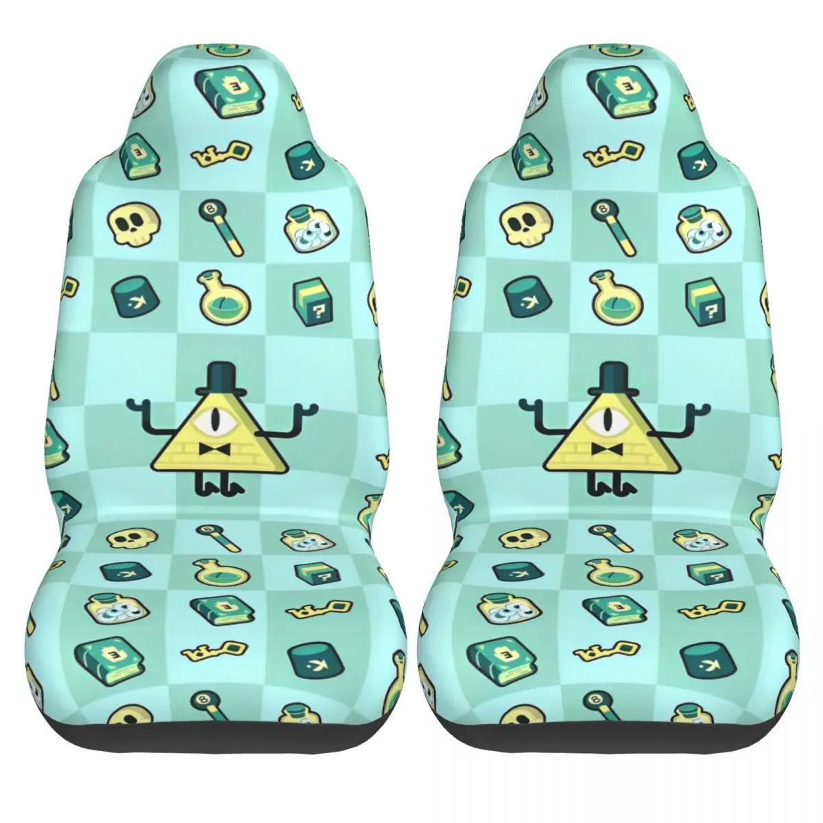 

Чехлы на автомобильные сиденья Gravity Falls, полиэстеровые защитные чехлы на автомобильные сиденья, 2 шт., модный минивэнный чехол