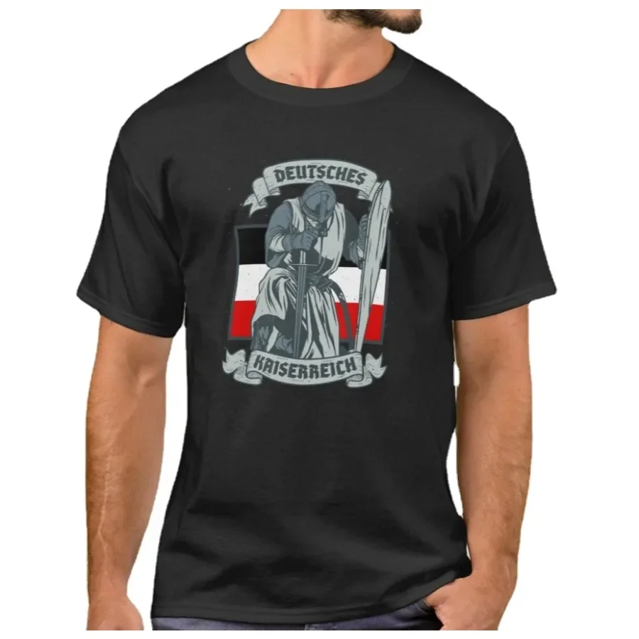 Creative Design German Empire Flag Knight Sword T-Shirt. Summer Cotton Short Sleeve O-Neck Mens T Shirt New