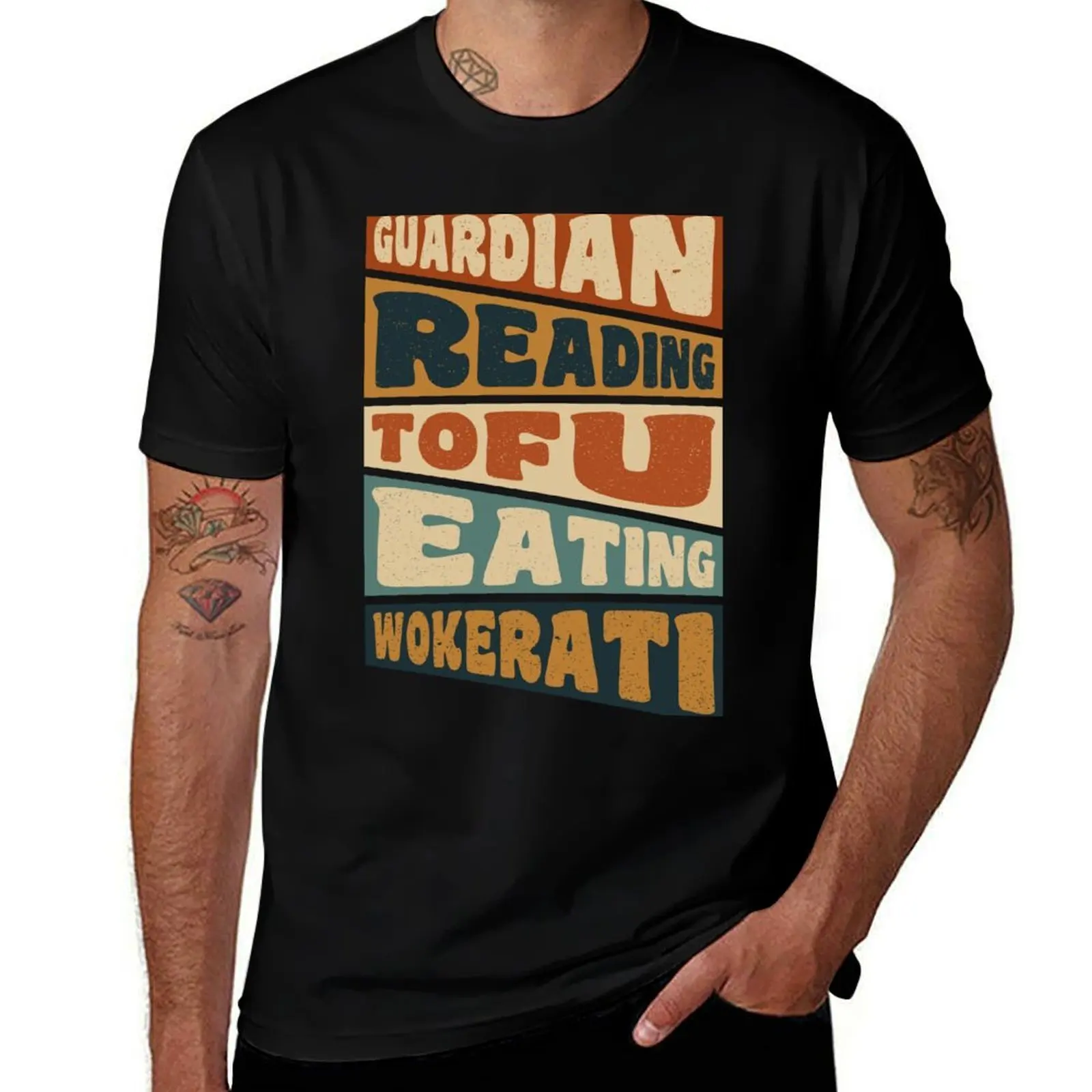 

anime t t t for man man Wokerati shirts - cotton personalised shirt Guardian Reading T-Shirt shirts Tofu Eating