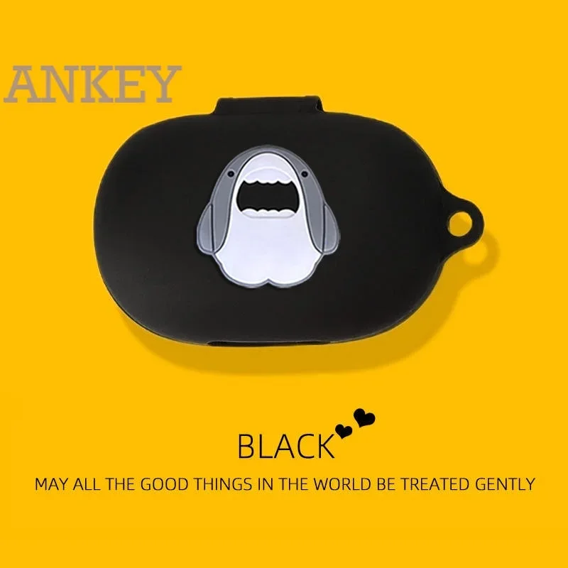for Anker Soundcore Space A40 Case Protective Cute shark Cartoon Cover Bluetooth Earphone Shell Accessories TWS