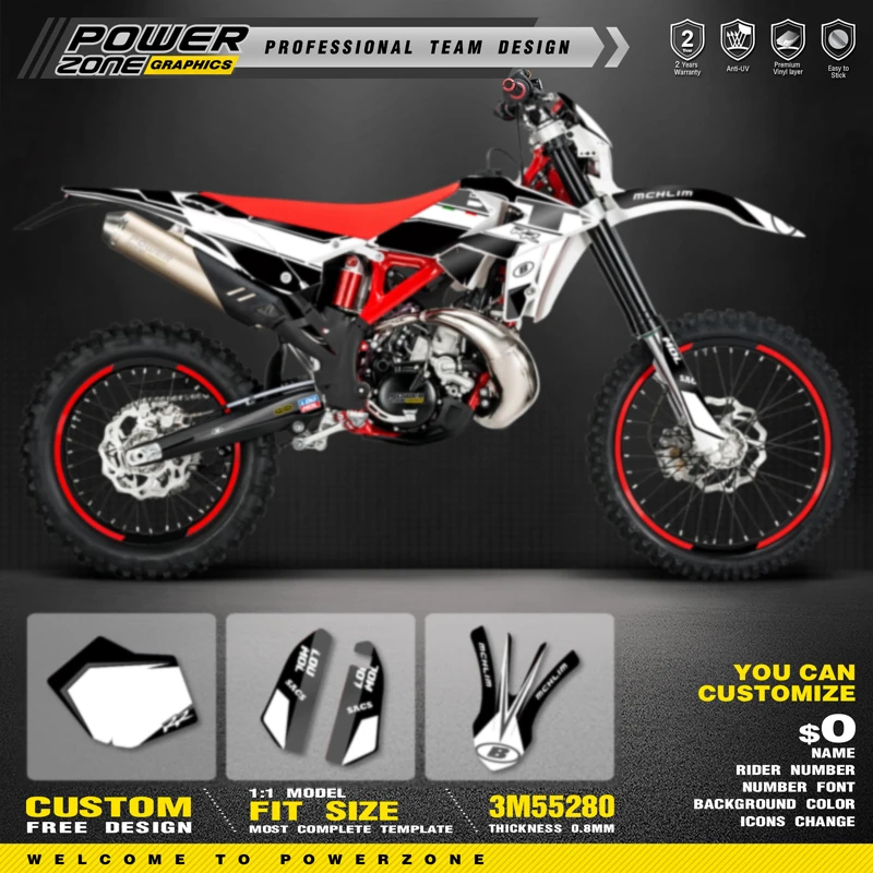 PowerZone Custom Team Graphic Decal & Sticker Kit For BETA 2018 2019 RR RR-S 125 200 250 300RR 350 390 430 480 RR-S RX 03