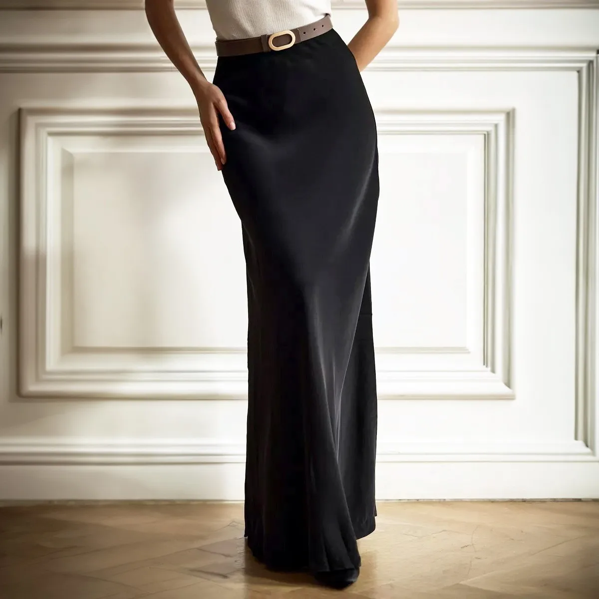 Elegant Streetwear Skirt Long with Spring Long Skirt No Stretch Western Style Mermaid Silhouette Casual Wear Spring for Women