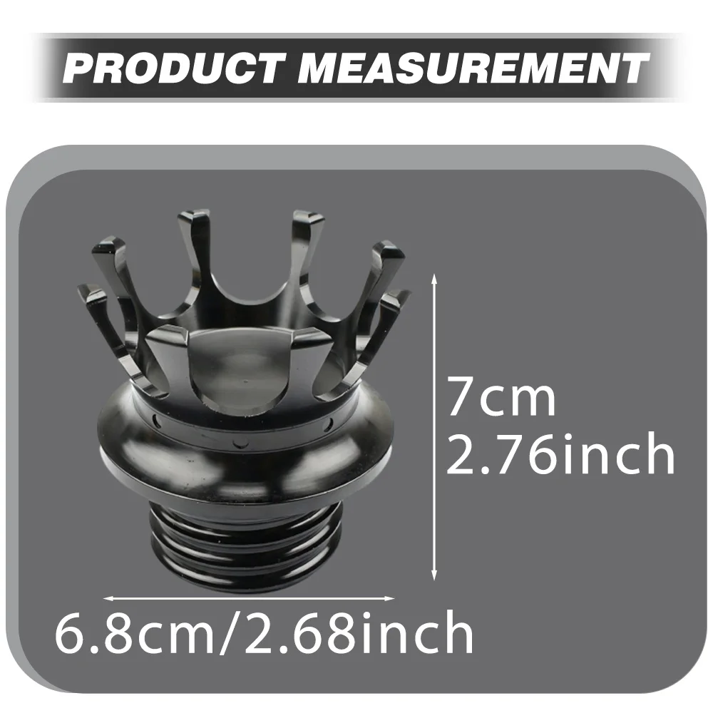 King Crown Gas Cap Fuel Tank Motorcycle Fuel Gas Tank Cap Crown Fit For Harley 1992-later XL 7*6.80CM/2.76''*2.68''