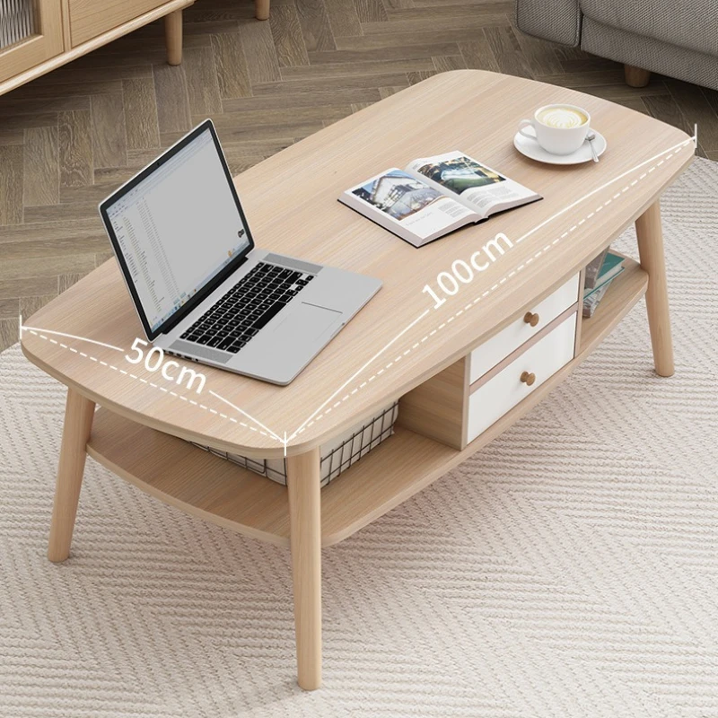 Household GoodsDouble-layer Coffee Table Small Apartment Living Room Small Coffee Table Bedroom Tea Table Coffee Table Table